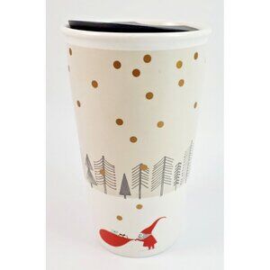Starbucks Ceramic Travel Tumbler Mug 12 oz Christmas Santa 2018